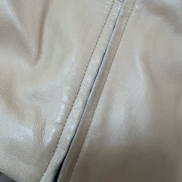 Tiboa Dark Cream Genuine Leather Jacket Women's S Vintage - Picture 5 of 5